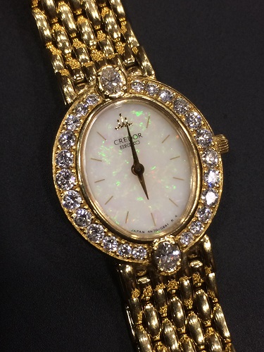 セイコー SEIKO クレドール ダイヤベゼル 5A70-0290 クォーツ 腕時計 SS/18K シルバー×ゴールド