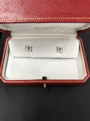 カルティエ（Cartier）750WG アントルラセ ダイヤピアス -ゴールド