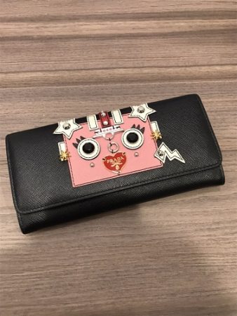 プラダ（PRADA) 長財布 ラウンドファスナー サフィアーノ ロボット ブラック 1ML506 2ECO F047K Bランク  -ゴールドプラザ大阪梅田本店