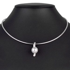 タサキ(TASAKI) パール パヴェダイヤ 0.15ct ネックレス K18WG 南洋 ...