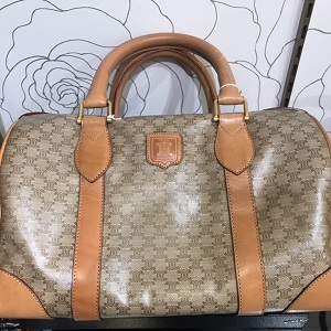 セリーヌ(CELINE) ハンドバッグ マカダム柄 塩化ビニール×レザー C