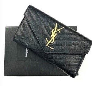 サンローラン(SAINT LAURENT) YSL 長財布 ブラック 372264