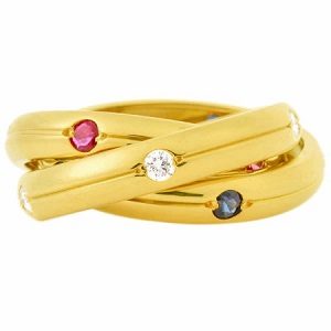 カルティエ(Cartier) トリニティ ダイヤモンド ルビー サファイア リング K18YG ABランク カルティエ買取相場  -ゴールドプラザ大阪千里中央店