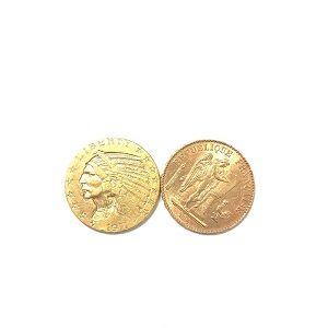 K21.6インディアン金貨5ドル×120フラン金貨×1買取実績画像