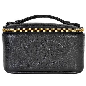 シャネル(CHANEL) バニティバッグ ブラック キャビアスキン ココマーク ミラー付き ヴィンテージ シャネル買取相場  -ゴールドプラザ東京池袋西口店