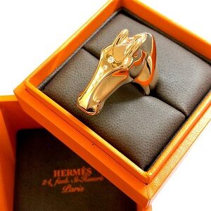 エルメス(Hermes) 750 ギャロップリング ダイヤ5P付き ABランク