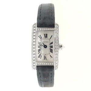 カルティエ（Cartier）　　タンクアメリカンミニ　ダイヤベゼル　時計　ABランク　カルティエ買取相場