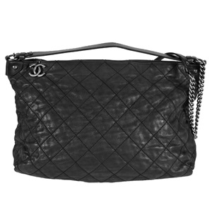 シャネル（CHANEL）ワイルドステッチ マトラッセ チェーン トートバッグ 2WAY レザー ブラック シルバー金具 ココチャーム スパークルレザー　Bランク　シャネル買取相場