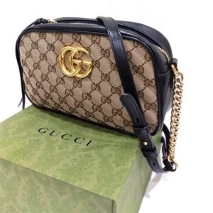 グッチ(GUCCI)　ショルダーバッグ　GGマーモント　チェーン　447632　キャンバスレザー　Aランク　グッチ買取相場