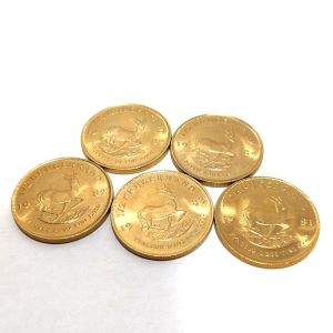 K22　投資用地金　クルーガーランド金貨　1/2oz　5枚　金買取相場