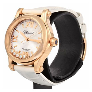 ショパール(Chopard)　時計　ハッピースポーツ 5Pダイヤ ホワイトシェル文字盤　274893-5009　K18RG　ABランク　ショパール買取相場