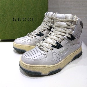 グッチ(GUCCI)　ハイカットスニーカー　インターロッキングG　レザー　Aランク　グッチ買取相場