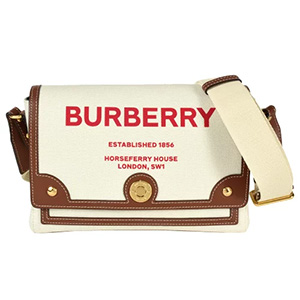 バーバリーBURBERRY ホースフェリープリント ノート ボディバッグ キャンバス レザー ベージュ ショルダーバッグ　Bランク　バーバリー買取相場