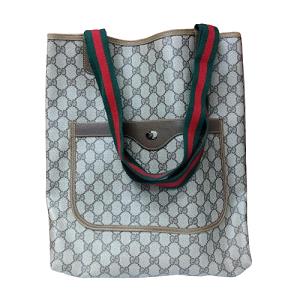 グッチ(GUCCI)　トートバッグ　オールドグッチ　シェリーライン　40.02.003　コーティングキャンバス　ネイビー系　　ABランク　グッチ買取相場