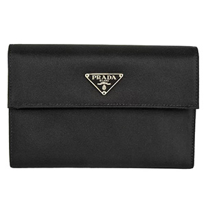 プラダ(PRADA)　二つ折り財布　テスート　M510　ナイロン　レザー　ブラック　ABランク　プラダ買取相場