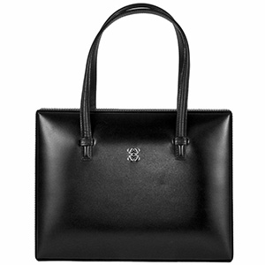 ロエベ(LOEWE)　ハンドバッグ　スクエア　レザー　ブラック　シルバー金具　ABランク　ロエベ買取相場