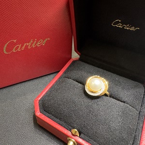 カルティエ(Cartier)　リング　トリニティ　パール　メレダイヤ　750　Bランク　カルティエ買取相場