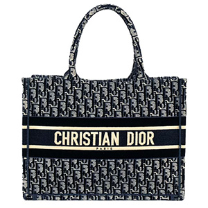 クリスチャンディオール(Christian　Dior)　トートバッグ　オブリークブックトート　ミディアム　M1296ZRIW　エンブロイダリー　ネイビー　Bランク　クリスチャンディオール買取相場