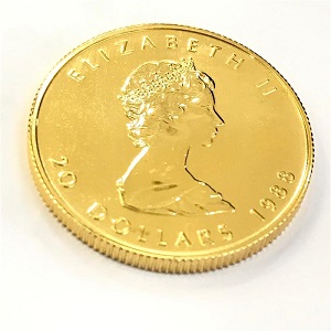 24金(K24) 投資用地金 メイプルリーフ金貨 1/2oz 買取相場