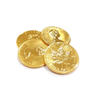 24金(K24) 投資用地金 メイプルリーフ金貨1/4オンス 4枚 買取相場