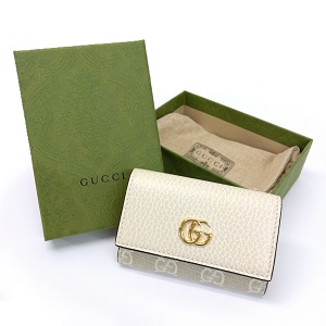 グッチ(GUCCI) キーケース GGマーモント ホワイト 456118 ABランク 買取相場