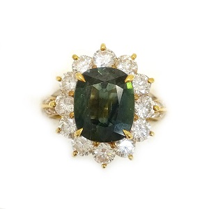 サファイア 2.90ct メレダイヤ 1.83ct 18金(K18) リング 買取相場
