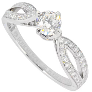 ブシュロン(BOUCHERON) リング ポンデュパリ ソリテール ダイヤモンド 0.30ct F VVS1 Pt950 ABランク 買取相場