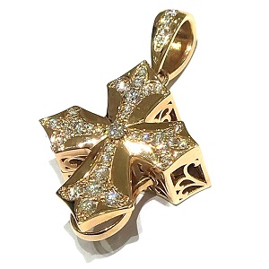 ゆきざき ダブルトップ クロス ペンダントトップ ダイヤモンド 0.56ct K18PG 買取相場