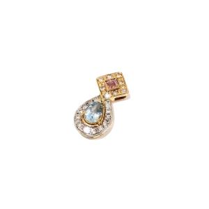ブルートパーズ 0.71ct ダイヤモンド 0.29ct K18 トップ 買取相場