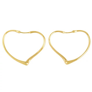 ティファニー(Tiffany＆Co) ピアス オープンハート フープピアス K18YG Aランク 買取相場