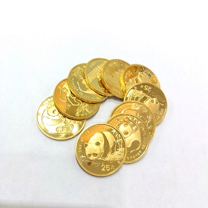 24金(K24) 投資用地金 パンダ金貨 1/4oz 10枚 買取相場