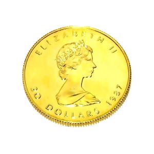 24金(K24) 投資用地金 メイプルリーフ金貨1/2オンス 1枚 買取相場