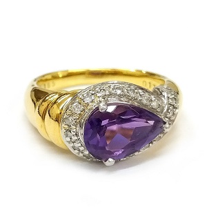 アメジスト AM(1.65ct メレダイヤ MD(0.17ct PT900 K18 リング 買取相場