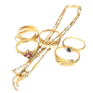 K18(18金) アクセサリー ネックレス リング 買取相場