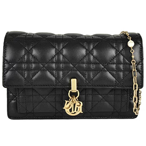 ディオール(DIOR)  デイリー チェーンポーチ カナージュ チェーンショルダーバッグ ラムスキン S0937ONMJ ブラック  レディース 買取相場