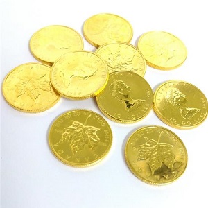 24金(K24) 投資用地金 メイプルリーフ金貨 1/4オンス 10枚 買取相場
