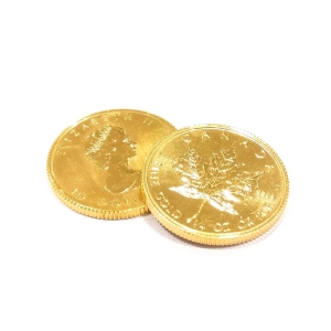 24金(K24) 投資用地金 メイプルリーフ金貨 1/4オンス 2枚 買取相場