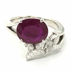 ルビー R(2.51ct メレダイヤ MD(0.21ct Pt900 リング 買取相場