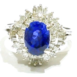 サファイアS(0.61ct メレダイヤMD(1.53ct Pt900 リング 買取相場