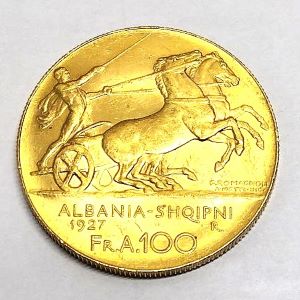 21.6金(K21.6) 投資用地金 アルバニア100フラン金貨 買取相場