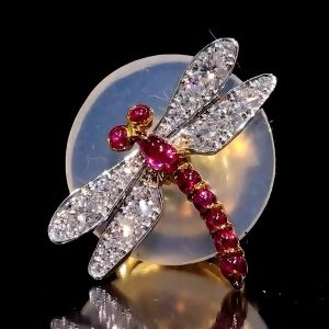ギメル(Gimel) ブローチ ドラゴンフライ/とんぼ D(0.341ct  R(0.266ct Aランク 買取相場
