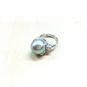 パール(13㎜ MD0.26ct Pt900 リング 買取相場