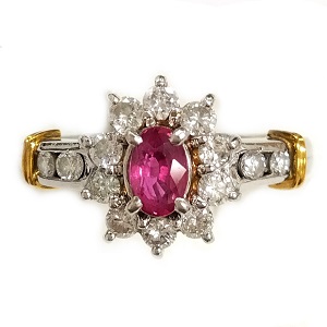 ルビー R(0.37ct メレダイヤ MD(0.48ct PT900 K18 リング 買取相場
