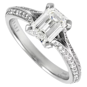 グラフ(GRAFF) レガシー エメラルドカット ダイヤモンドD(0.70ct G VS1 Pt950 リング 買取相場