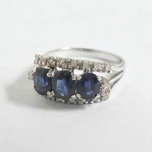 サファイア MS(推定0.89ct ダイヤモンド MD(0.11ct K14 リング 買取相場