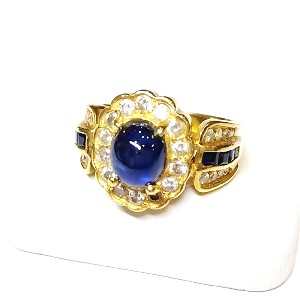 サファイヤ S(2.55ct ダイヤモンド MD(0.67ct リング K18 買取相場