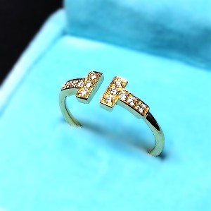 ティファニー(Tiffany＆Co) Tワイヤー リング K18YG ダイヤモンド Bランク 買取相場
