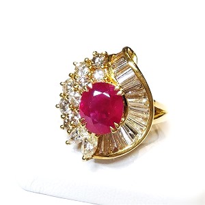 ルビー R(0.24ct ダイヤモンド MD(1.81ct リング K18 ルビー買取相場-ゴールドプラザ町田店(東京都町田市)｜宝石買取相場