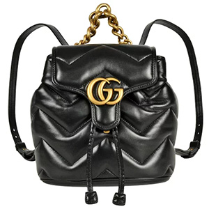 グッチ(GUCCI) リュック GGマーモント キルティング ミニ ブラック レザー 777253 Aランク 買取相場