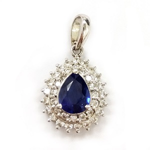 サファイア S(0.97ct メレダイヤ MD(0.41ct Pt900 ネックレストップ 買取相場